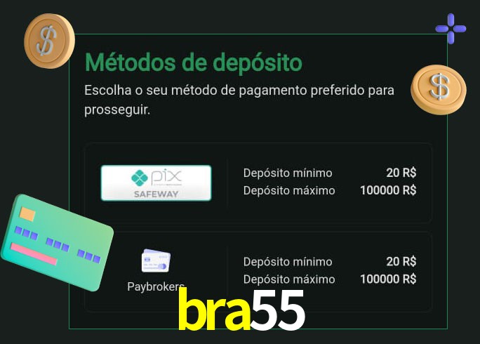 O cassino bra55 oferece uma grande variedade de métodos de pagamento